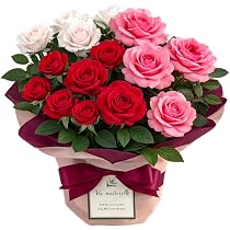 ドイリー1357❤️華麗な真紅薔薇と小花のマルチカバー✨特大110cm Amazon.co.jp: 来年2027年お届け 【ありがとうを伝える】 母の日 花